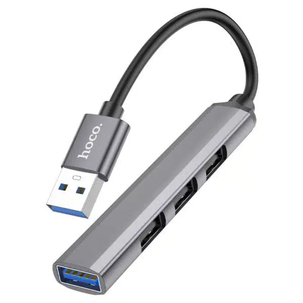 Hoco HB26 4-in-1 USB Hub – Grey Color