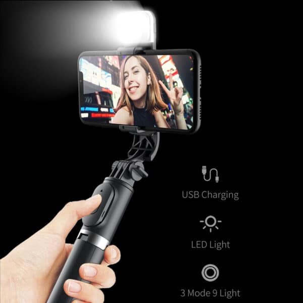 P20S Selfie Stick with LED Light - Image 2