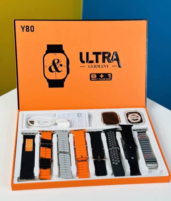 Y80 Ultra Smartwatch With 8 Strap