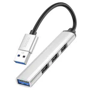 Hoco HB26 4-in-1 USB Hub – Silver Color
