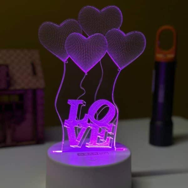 GearUP AcryGearUP Acrylic Multicolor Night Lamp (Love Baloon)