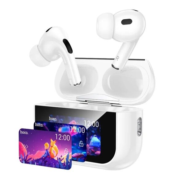 Hoco EW79 Bright ANC Touch Screen Bluetooth Earbuds – White - Image 2
