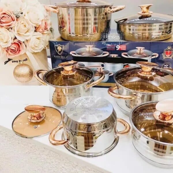 Kaisa Villa KV-6618 12pcs Stainless Steel Cookware Set with 9-Layer Induction Base - Image 2